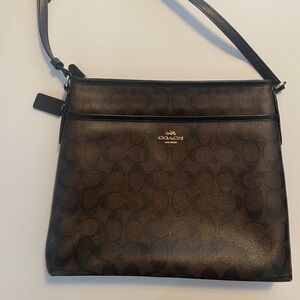 Coach Dark Brown Signature Crossbody Bag